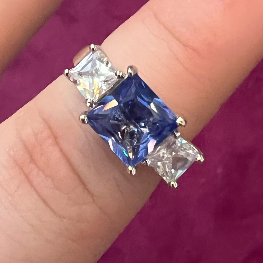 Tanzanite and CZ ring